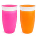 Munchkin Miracle 360 Sippy Cup, 10 Ounce, 2 Count (Pink/Orange)-Mealtime Essentials-Munchkin-Toycra