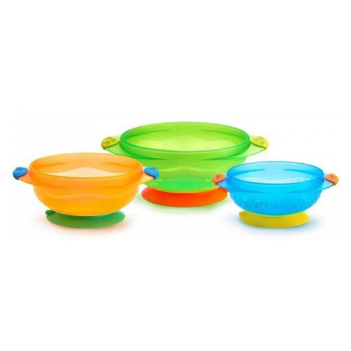 Munchkin Stay Put Suction Bowls 3 pk-Mealtime Essentials-Munchkin-Toycra