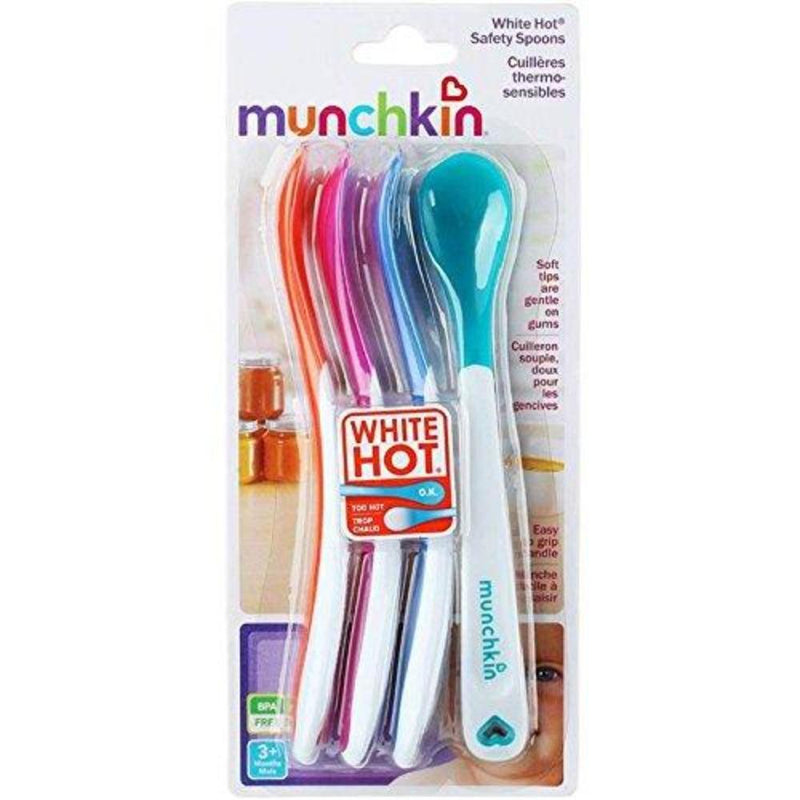 Munchkin White Hot Infant Safety Spoons (Multicolor, Pack of 4)-Mealtime Essentials-Munchkin-Toycra