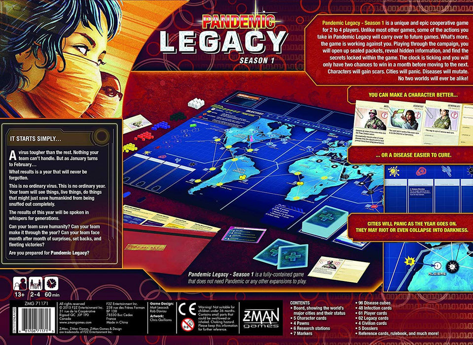 Pandemic: Legacy Season 1 (Red Edition)-Board Games-Asmodee-Toycra