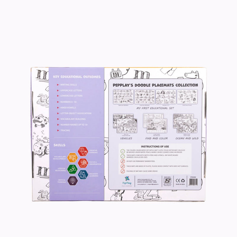 PepPlay Doodle Placemats My First Educational Set