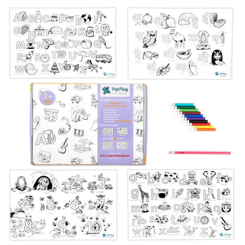 PepPlay Doodle Placemats My First Educational Set