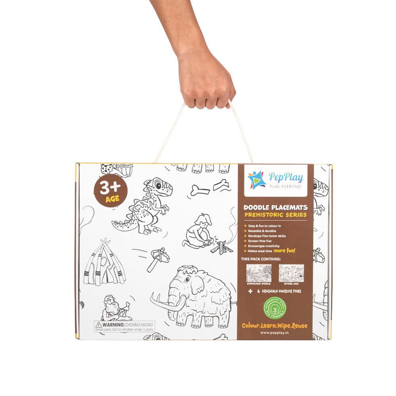 PepPlay Doodle Placemats Set Prehistoric Series