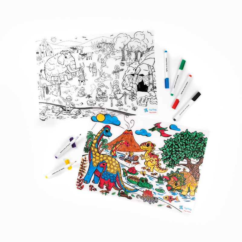 PepPlay Doodle Placemats Set Prehistoric Series
