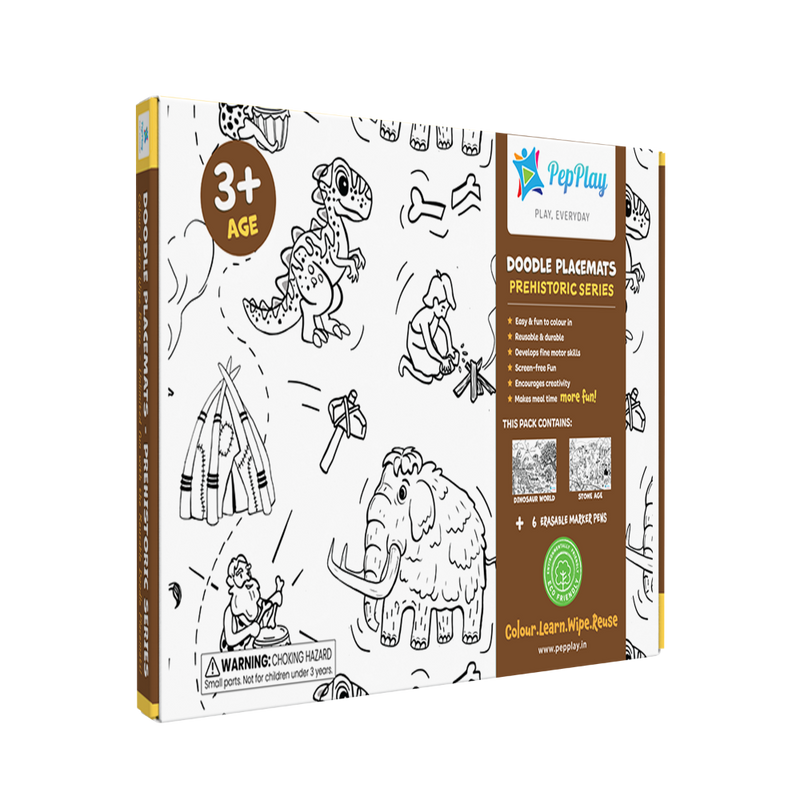 PepPlay Doodle Placemats Set Prehistoric Series