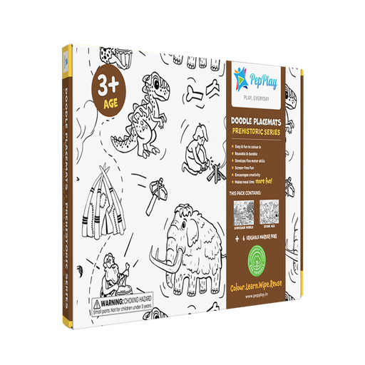 PepPlay Doodle Placemats Set Prehistoric Series-Arts & Crafts-PepPlay-Toycra