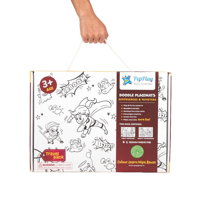 PepPlay Doodle Placemats Travel Set