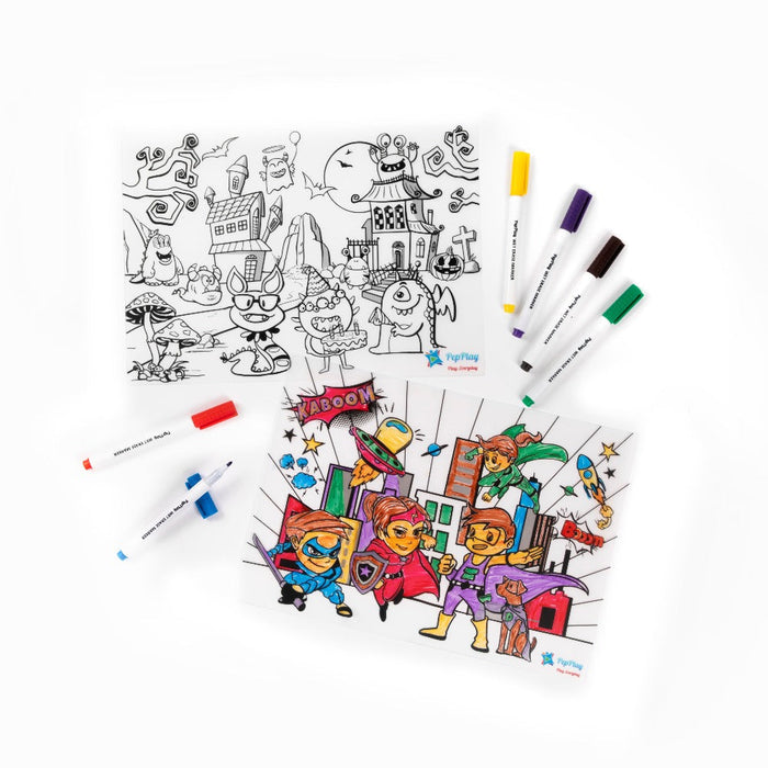 PepPlay Doodle Placemats Travel Set-Arts & Crafts-PepPlay-Toycra