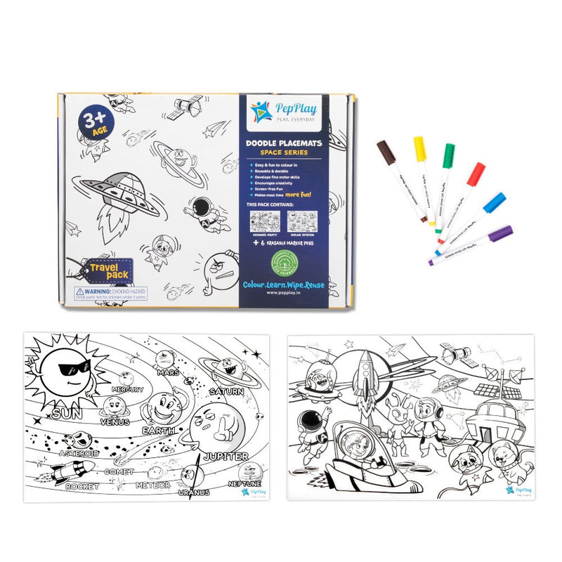 PepPlay Doodle Placemats Travel Set
