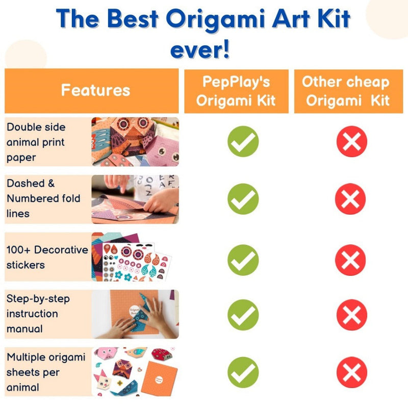 PepPlay Paper Origami Art Animal Kingdom-Arts & Crafts-PepPlay-Toycra