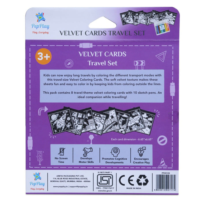 PepPlay Velvet Coloring Card Travel Set-Arts & Crafts-PepPlay-Toycra