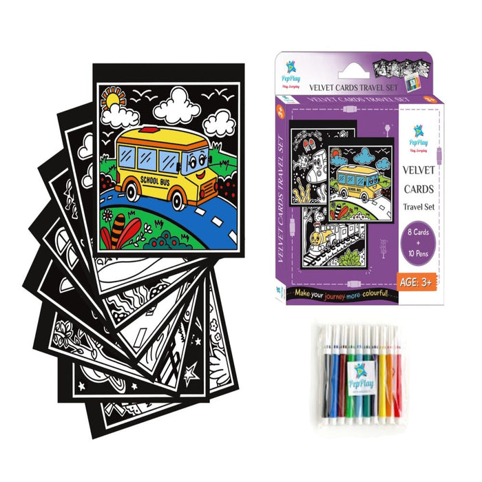 PepPlay Velvet Coloring Card Travel Set-Arts & Crafts-PepPlay-Toycra