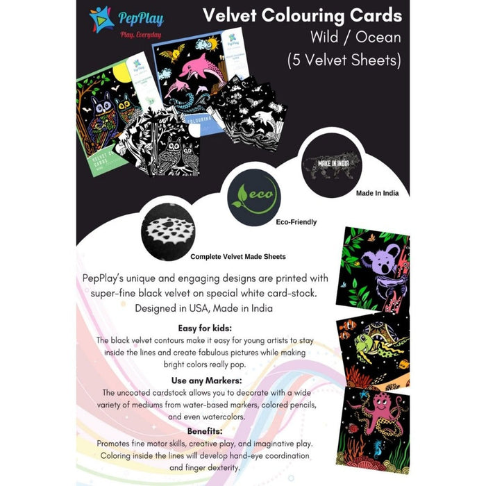 PepPlay Velvet Colouring Cards-Arts & Crafts-PepPlay-Toycra