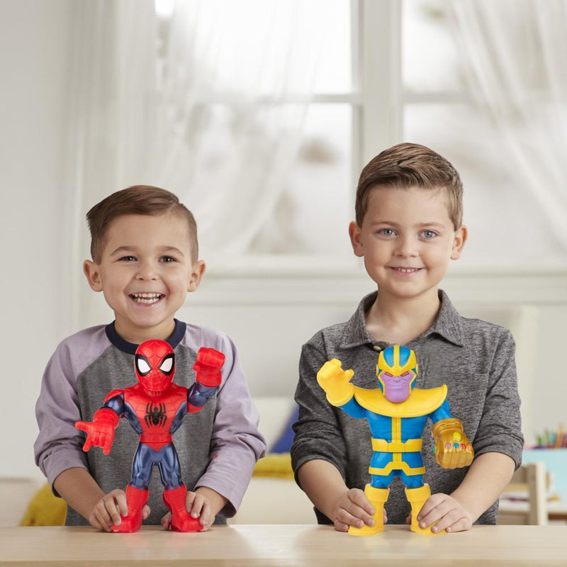 Playskool Heroes Marvel Super Hero Adventures Mega Mighties 10-Inch 3 Pack, Thanos, Spider-Man, Hulk
