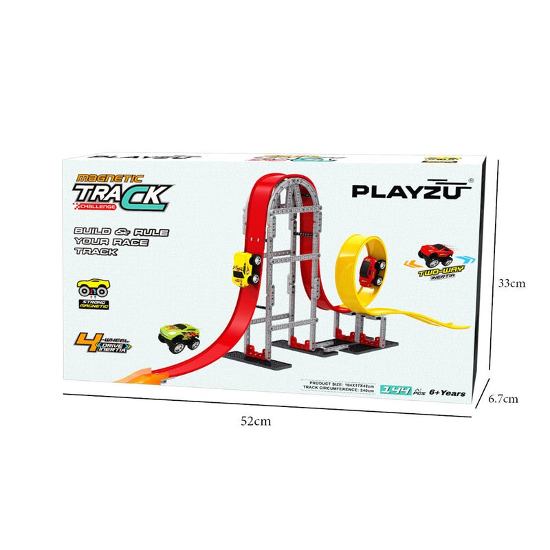 Playzu Magnetic Track Set - 1.5 Loops (144 Pcs)