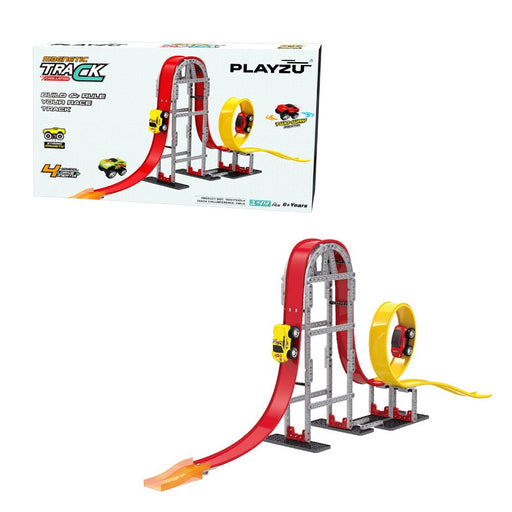 Playzu Magnetic Track Set - 1.5 Loops (144 Pcs)-Vehicles-Playzu-Toycra