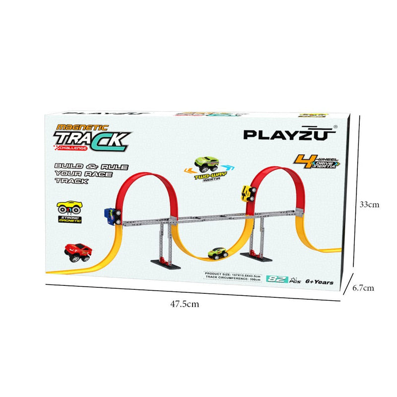 Playzu Magnetic Track Set - 2 Loops (82 Pcs)