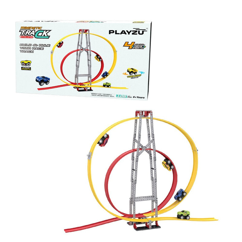 Playzu Magnetic Track Set - Circular (108 Pcs)