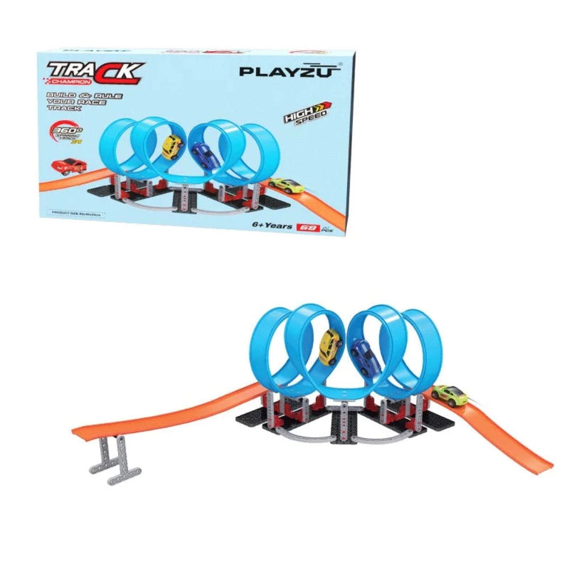 Playzu Pull Back Track Set - 4 (68 Pcs)