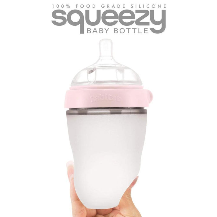 Rabitat Squeezy Silicone Feeding Bottle 250ml-Bottle & Breast Feeding-Rabitat-Toycra