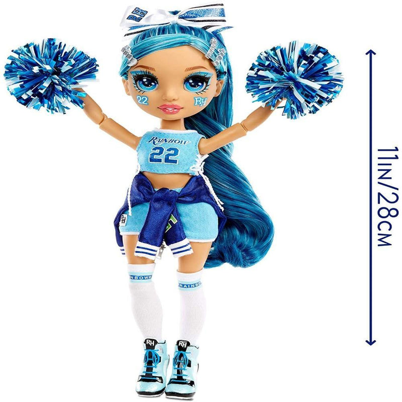 Rainbow High Cheer Skyler Bradshaw – Blue Cheerleader Fashion Doll with Pom Poms and Doll Accessories