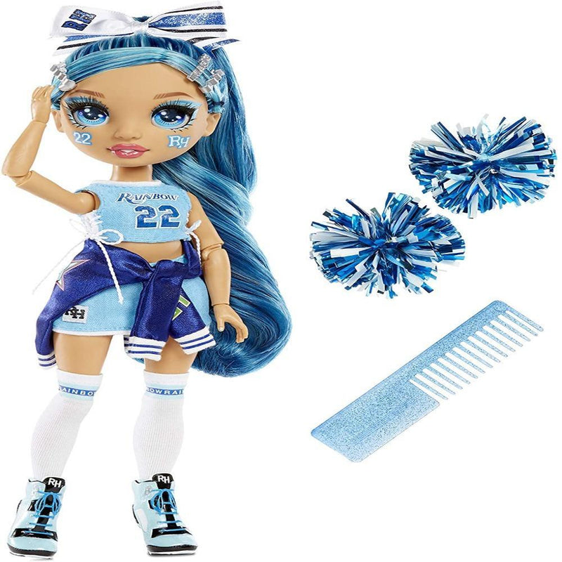 Rainbow High Cheer Skyler Bradshaw – Blue Cheerleader Fashion Doll with Pom Poms and Doll Accessories