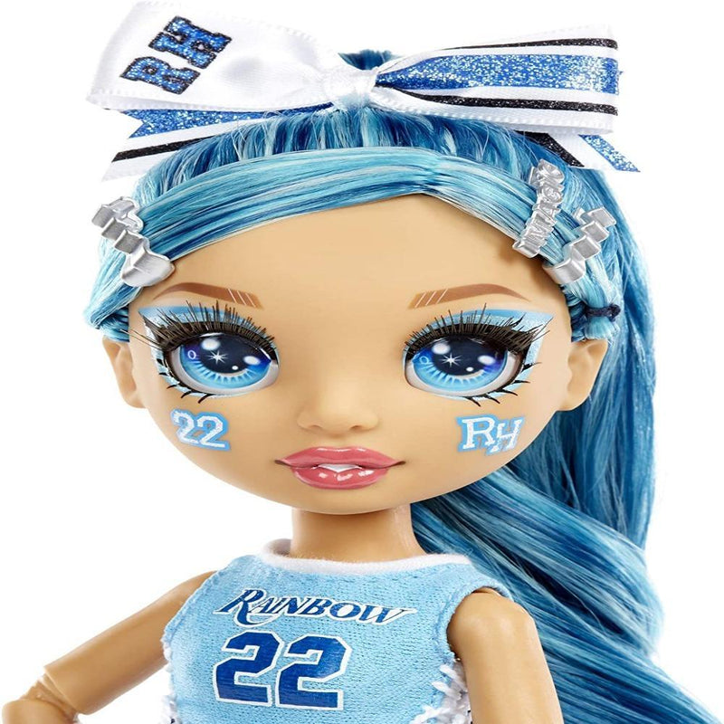 Rainbow High Cheer Skyler Bradshaw – Blue Cheerleader Fashion Doll with Pom Poms and Doll Accessories