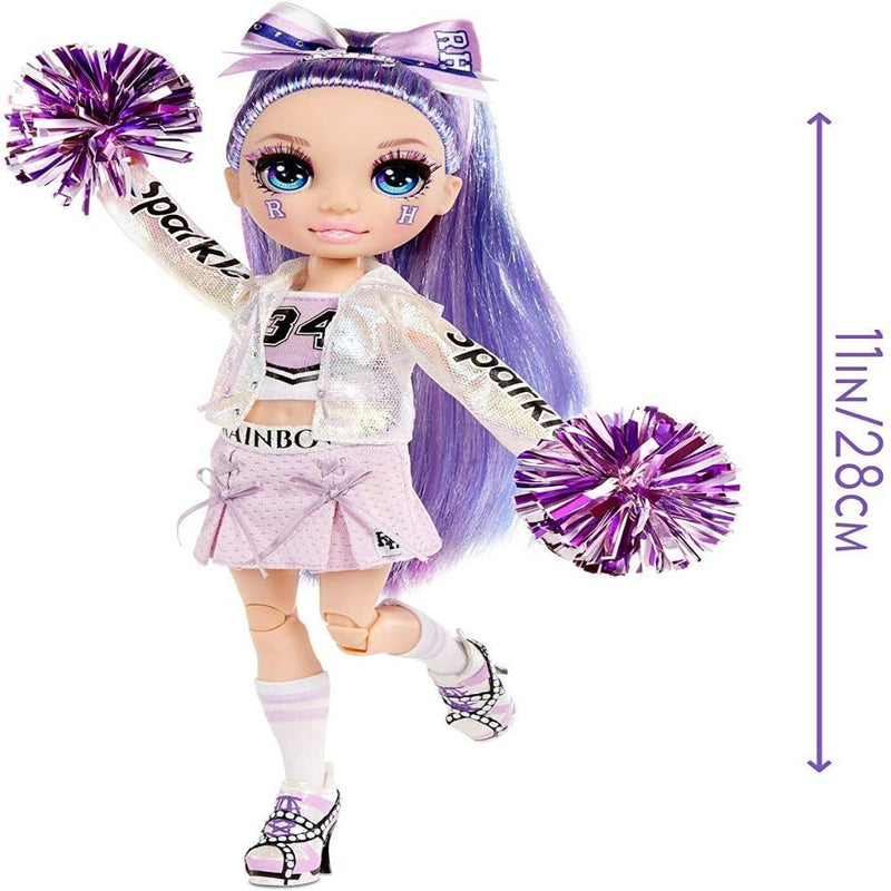 Rainbow High Cheer Violet Willow – Purple Cheerleader Fashion Doll with Pom Poms and Doll Accessories