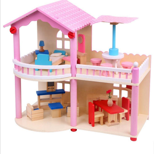 Second Floor Villa Wooden Doll House-Pretend Play-Toycra-Toycra