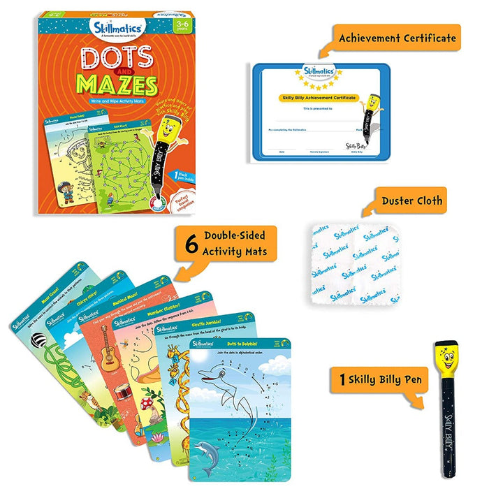 Skillmatics Educational Game : Dots and Mazes Reusable Activity Mats-Learning & Education-Skillmatics-Toycra