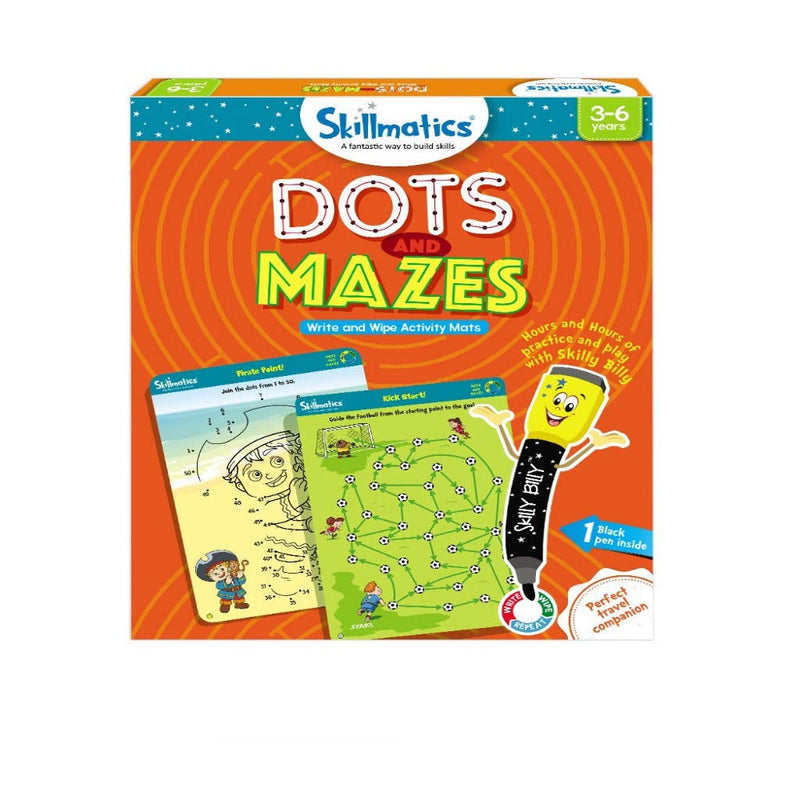 Skillmatics Educational Game : Dots and Mazes Reusable Activity Mats