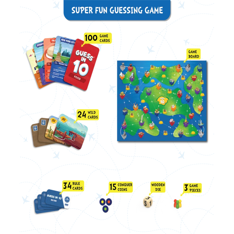 Skillmatics Guess In 10 Board Game - Around The World