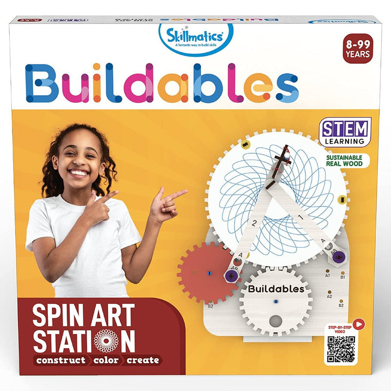 Skillmatics STEM Building Toy : Buildables Spin Art Station