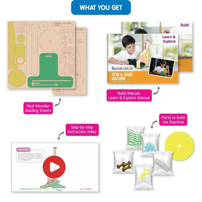 Skillmatics STEM Building Toy : Spin And Shine Machine