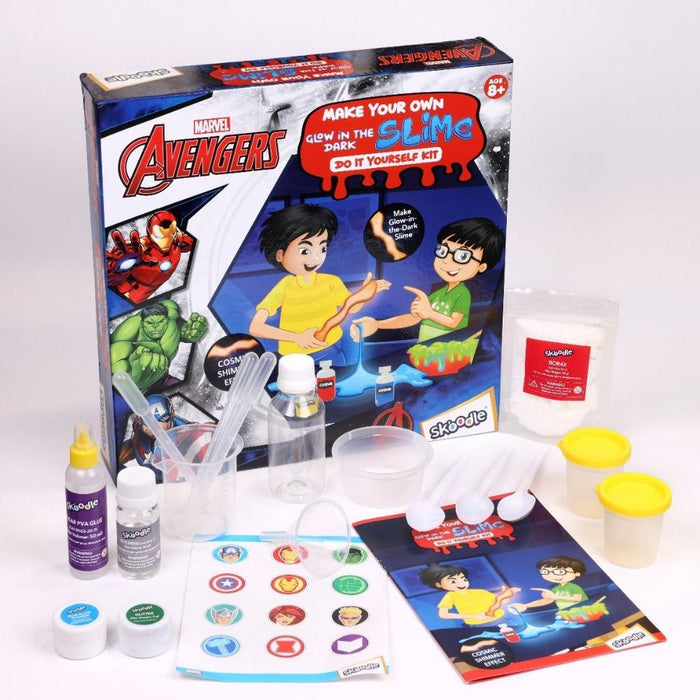 Skoodle Marvel Avengers My Glow In The Dark Cosmic Shimmer Slime Lab-Novelty Toys-Skoodle-Toycra