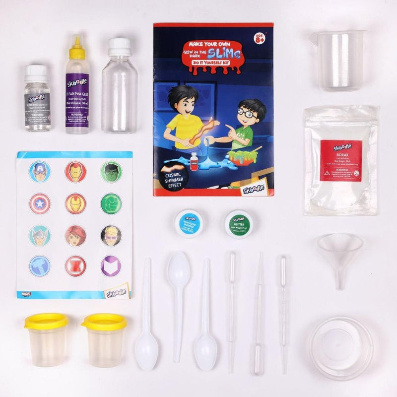 Skoodle Marvel Avengers My Glow In The Dark Cosmic Shimmer Slime Lab