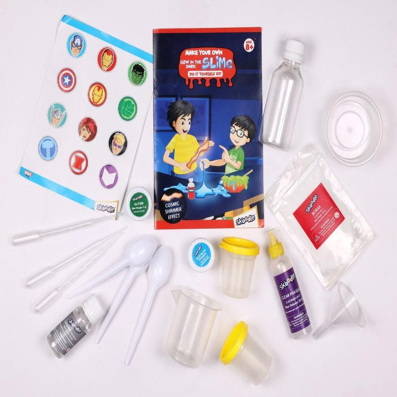 Skoodle Marvel Avengers My Glow In The Dark Cosmic Shimmer Slime Lab