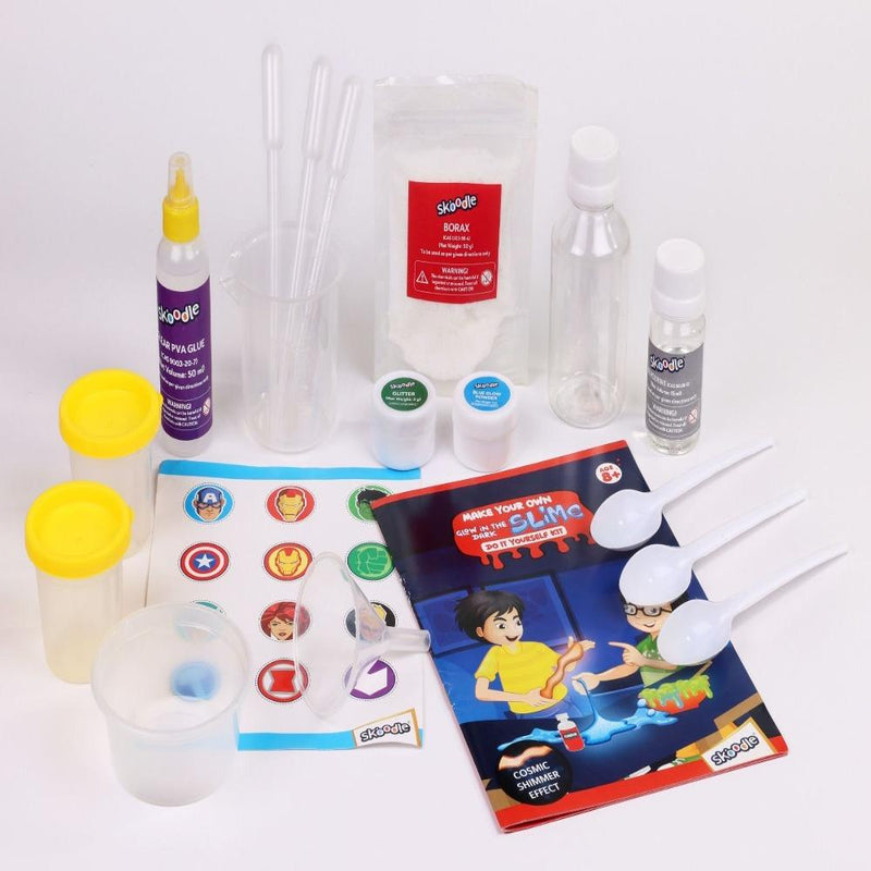 Skoodle Marvel Avengers My Glow In The Dark Cosmic Shimmer Slime Lab
