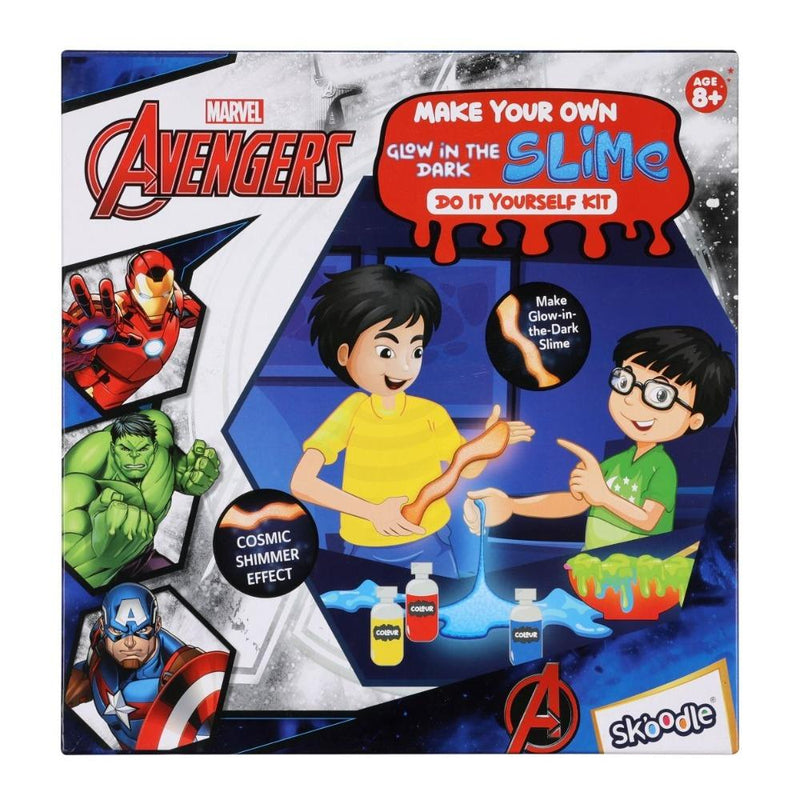 Skoodle Marvel Avengers My Glow In The Dark Cosmic Shimmer Slime Lab
