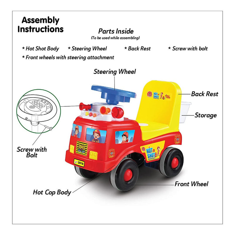 Skoodle PowerPlay Squad Hot Shot Light & Sound Ride-On