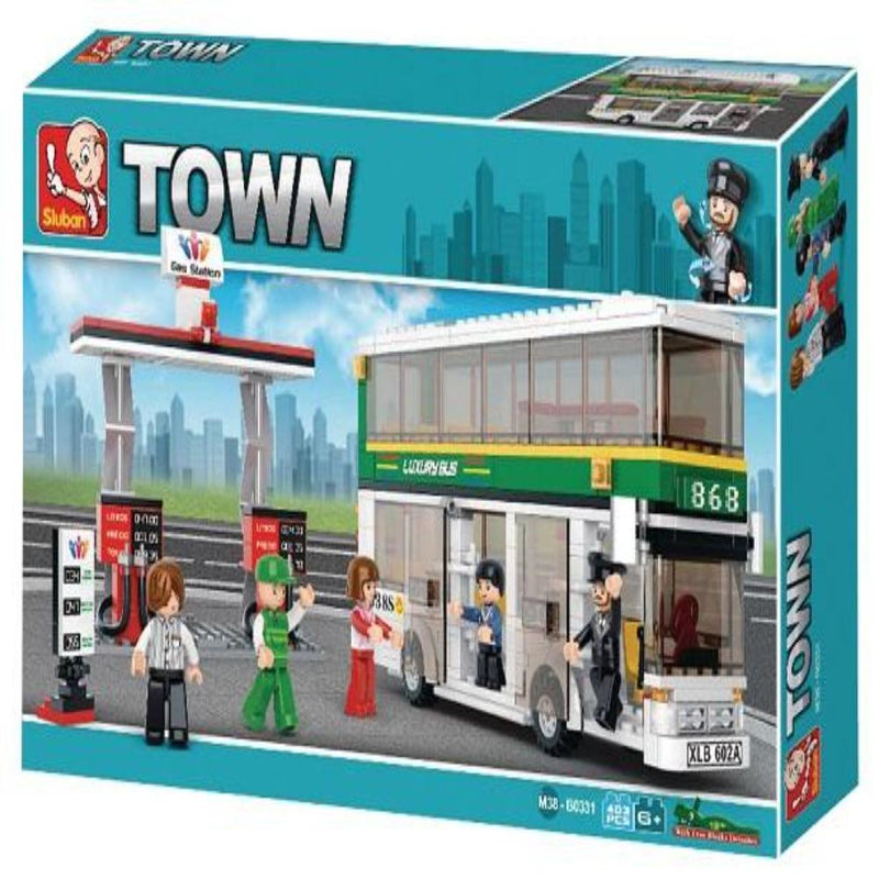 Sluban ‎M38-B0331 Double-Decker Bus Town Building Kit (403 Pieces)