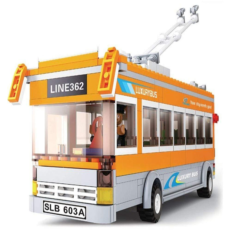 Sluban M38-B0332 Trolley Bus Building Block Set - 465 Pieces