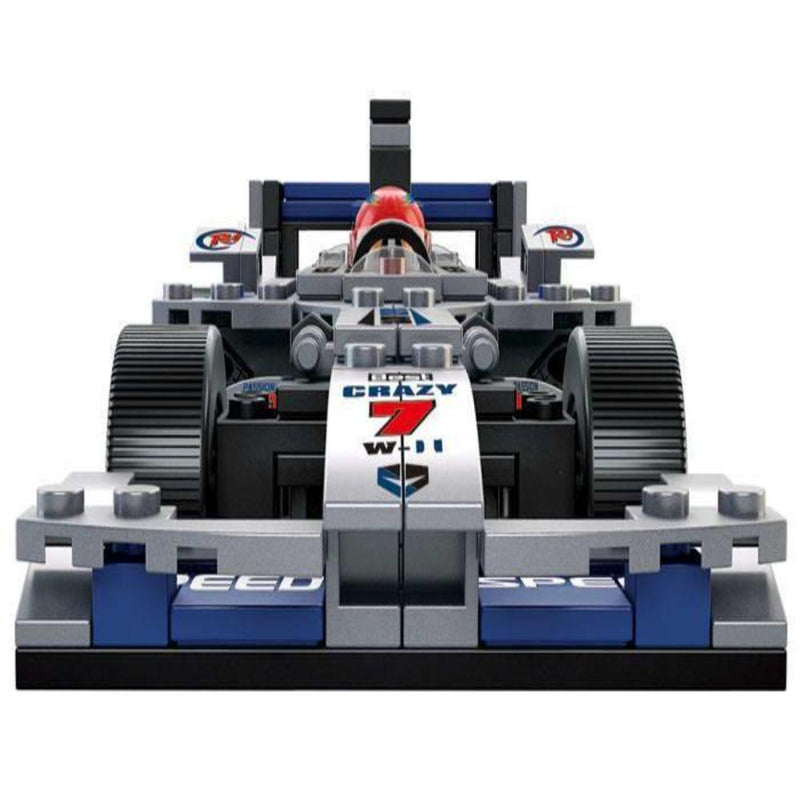 Sluban M38-B0352 Racing Team Race Car Silver Building Block Set -257 Pieces