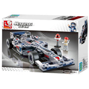 Sluban M38-B0352 Racing Team Race Car Silver Building Block Set -257 Pieces