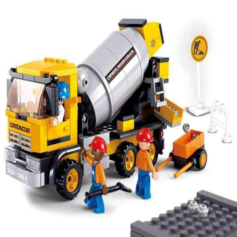 Sluban M38-B0550 Cement Mixer Truck Building Block Set - 296 Pieces
