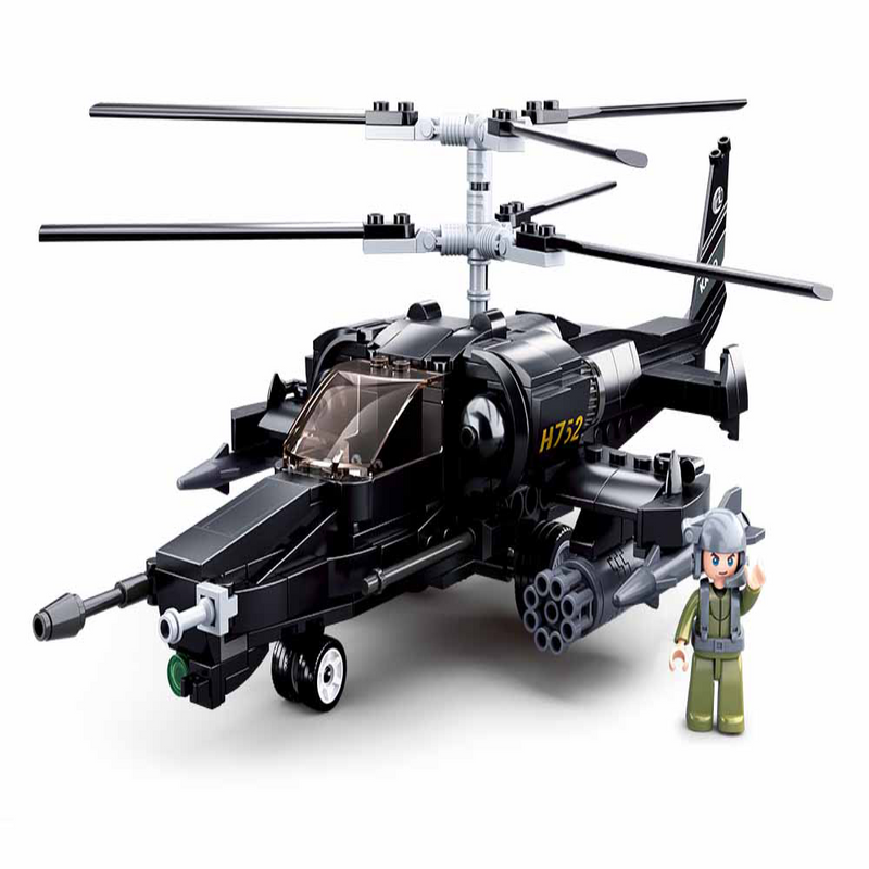 Sluban M38-B0752 Model Bricks Ka-50 Black Shark