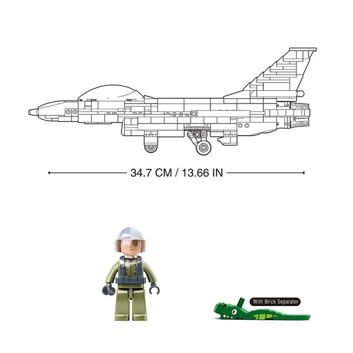 Sluban ‎M38-B0891 F-16C Falcon Fighter Building Blocks-Construction-Sluban-Toycra