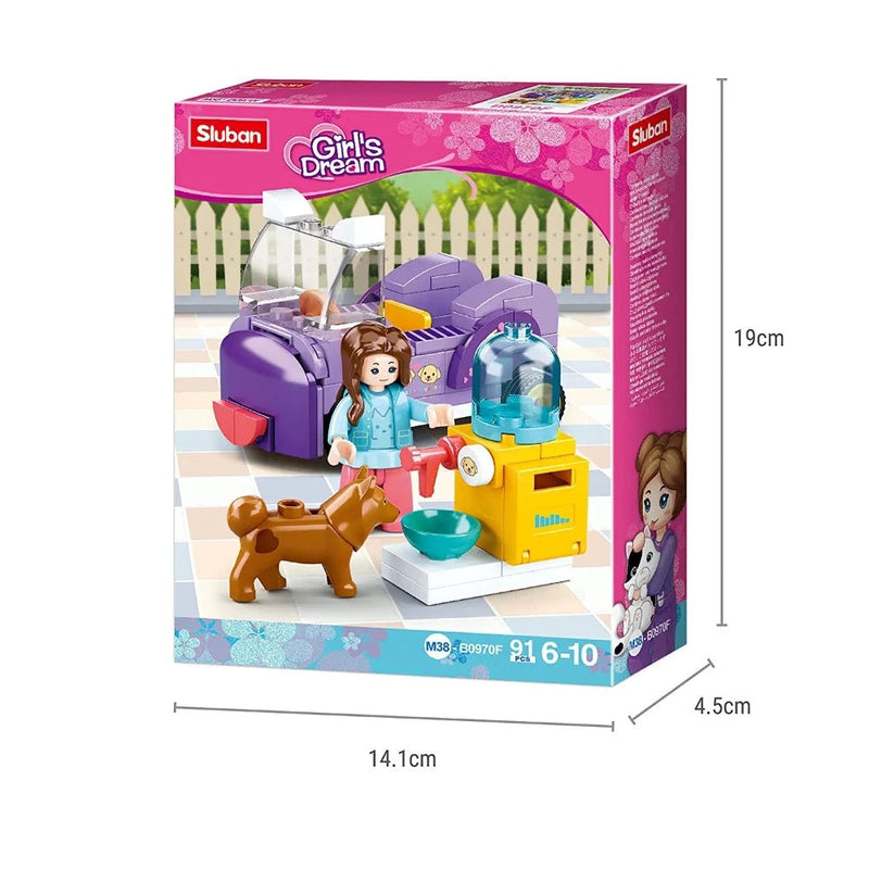 Sluban ‎M38-B0970F Dog Feeding Area Building Blocks