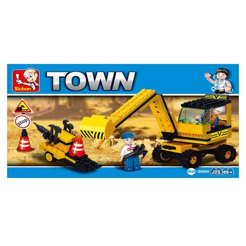 Sluban M38-B9600 Town Heavy Engineering Blocks Building Set - 106 Pieces