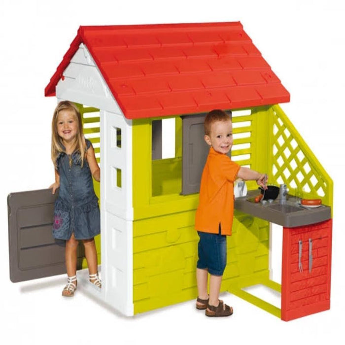 Smoby Playhouse + Kitchen-Outdoor Toys-Smoby-Toycra